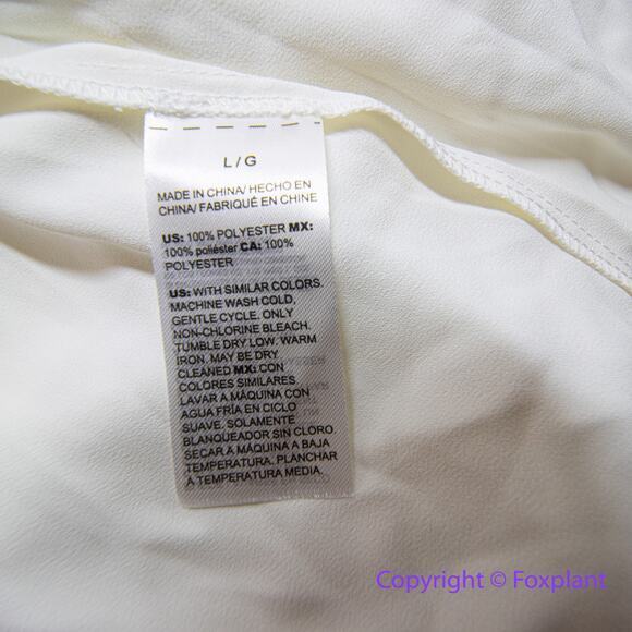 New!‎ White House Black Market Smocked Blouson Dress ivory white, size L - Picture 16 of 16